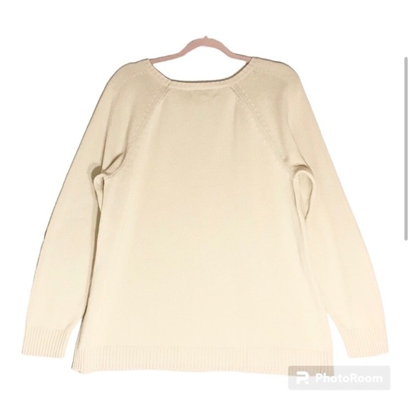 Karen Scott Soft Ivory Cream Cable Knit Sweater XL EUC - Picture 2 of 4